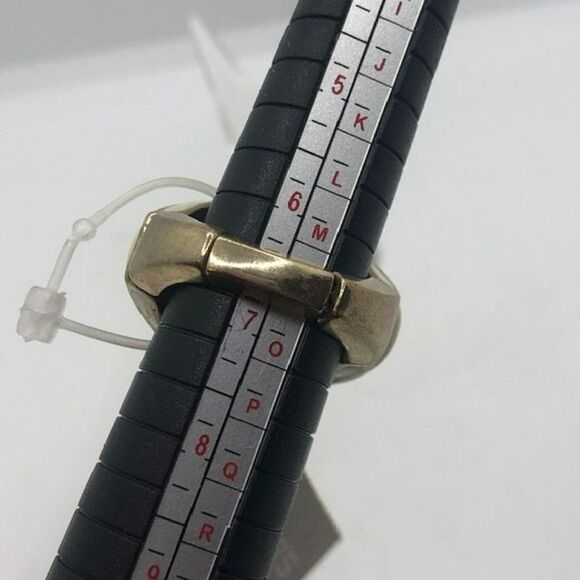 Chico's NWT Multi Cream Beige Gold Tone Stretchy Band Ring - 7 - Picture 2 of 6